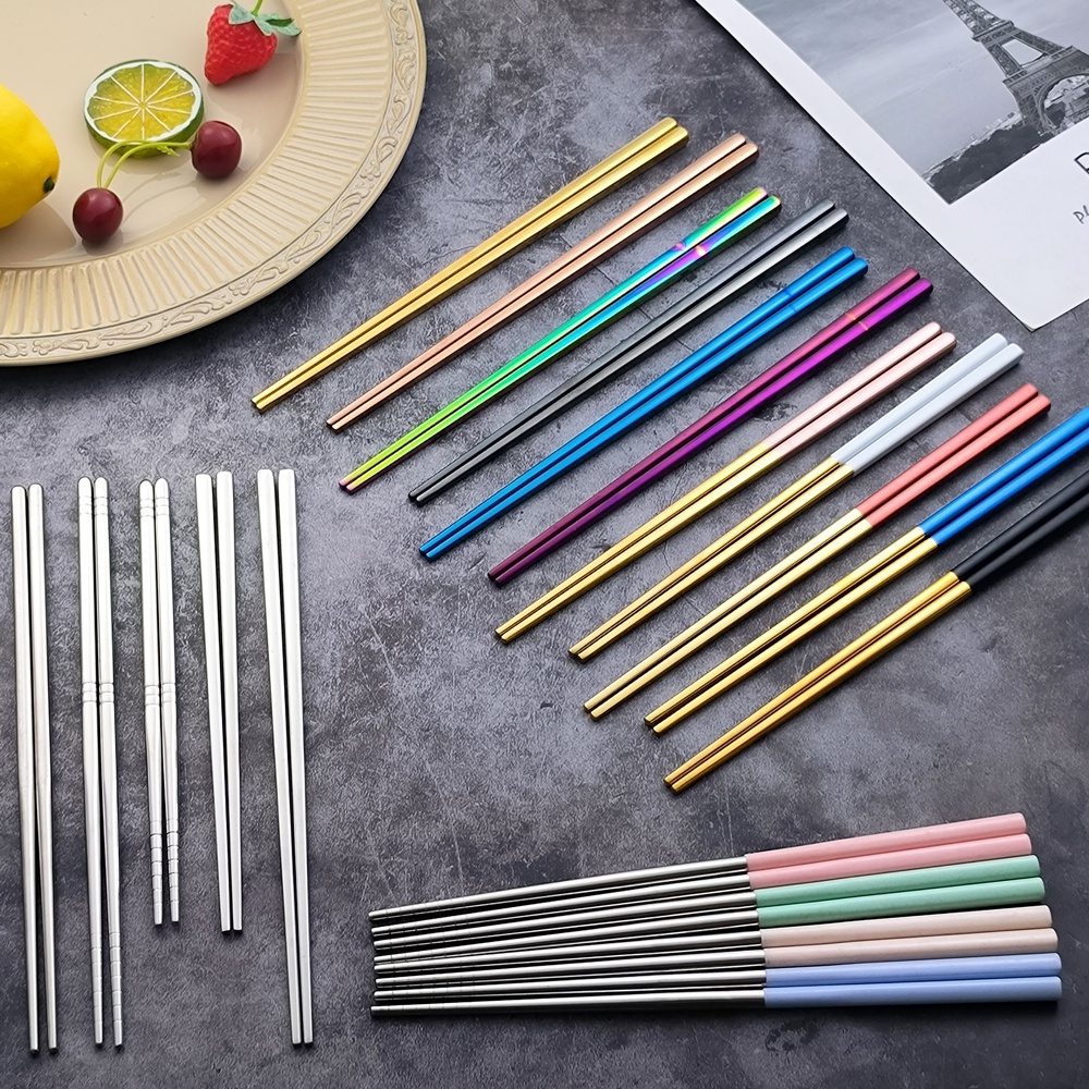 Treinamento De Pauzinho Hashi De Coreano Japonês Aço Inox Para dourado Crianças Adultas Infantil Um Par em Oferta na Shopee