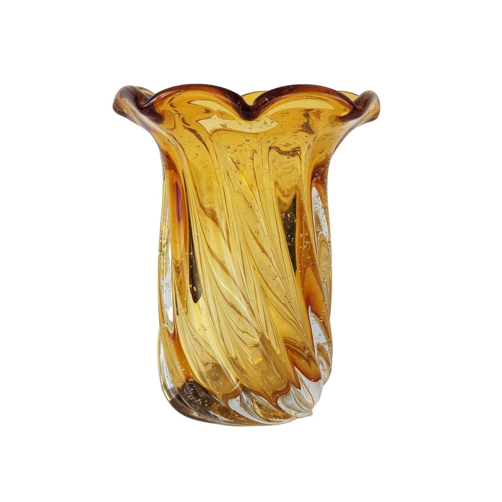 Vaso de Murano Âmbar Laradore - Decorativo Para Flores 19cm em Oferta na Shopee