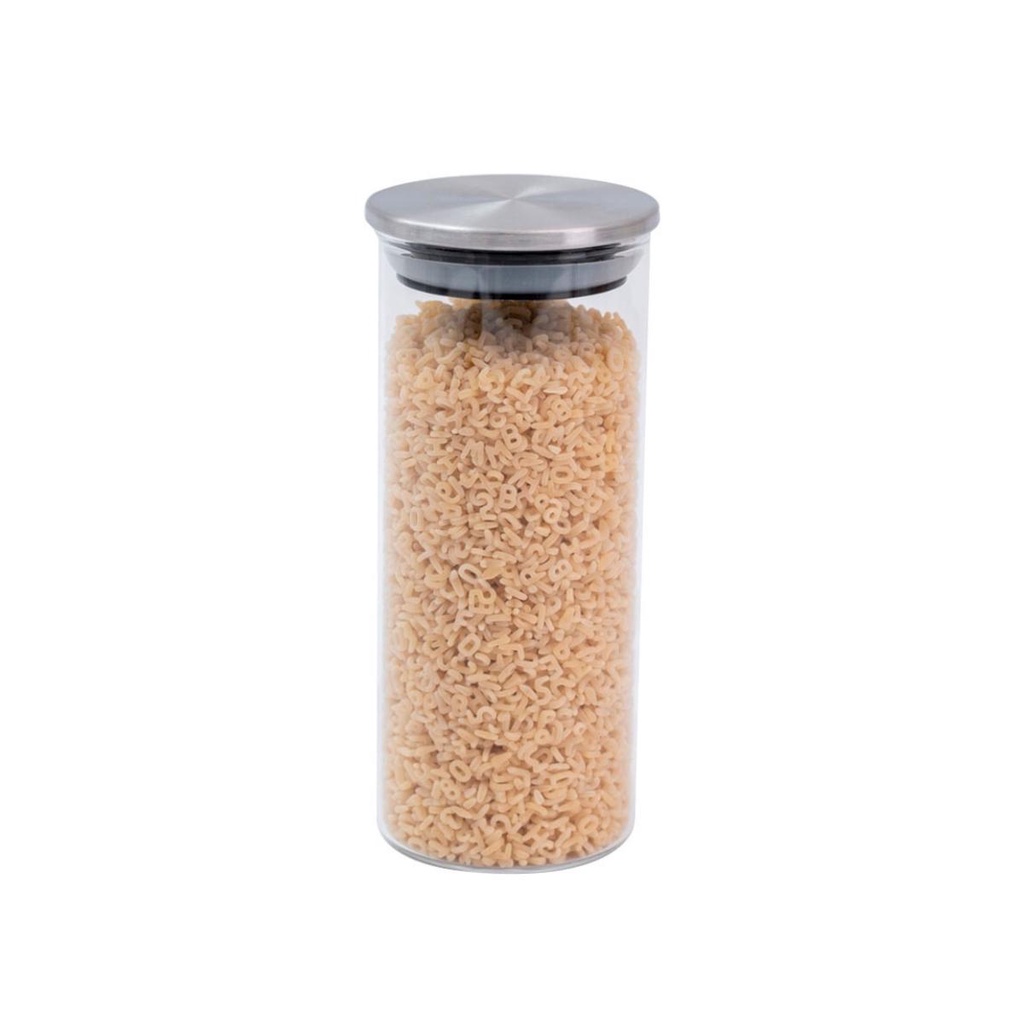 Pote de vidro 450ml com tampa de inox circular mantimento – Oikos