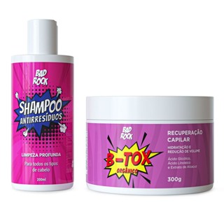 Kit Bad Rock Shampoo 250ml+ Máscara B-Tox Orgânico 300g
