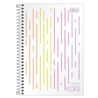 Caderneta capa plástica sem pauta 1/8 80 folhas Neon Kori Tilibra