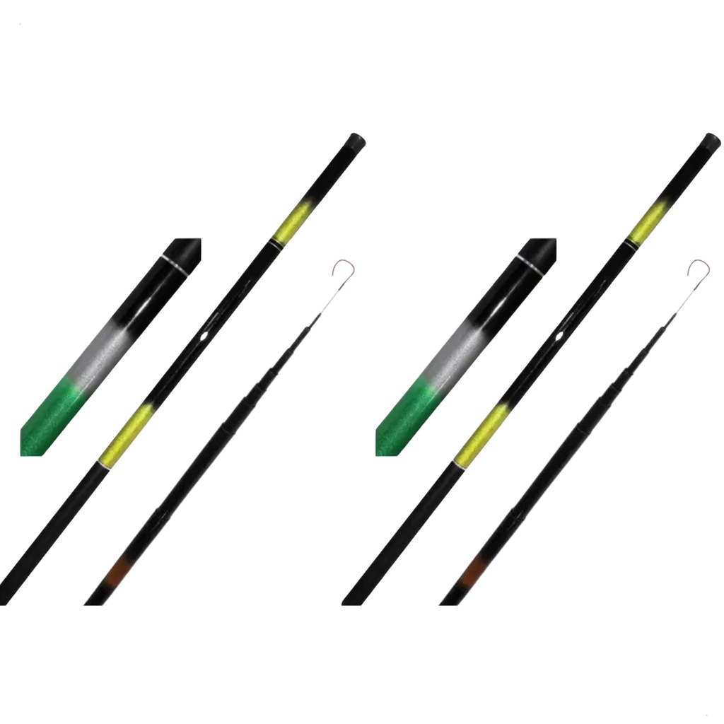 Kit 2 Varas De Mão Telescópicas 2.40m & 3m 40% Carbono