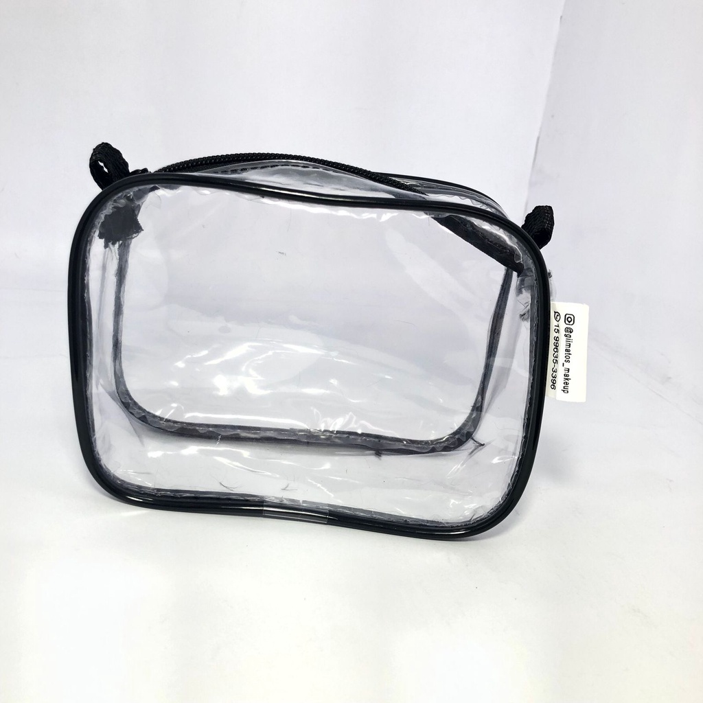 Imagem Kit com 2 MINI necessaire transparente 15X12 para viagem, maquiagem, esmalte, organizadora, multiuso