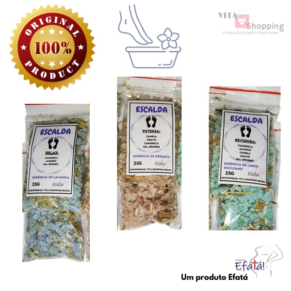 Kit 10 Escalda Pés - Revigora, Relax e Potenza - Efatá