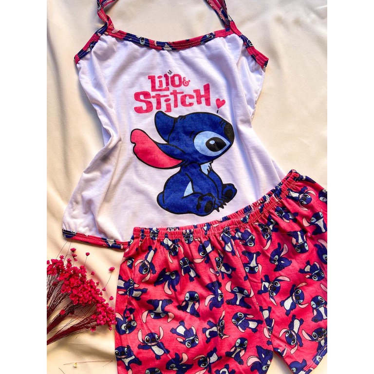 Short Doll VÍRGINIA Personagens Alça Malha Verão Pijama Blusa Short Estampado em Oferta na Shopee