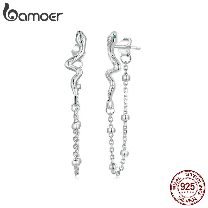 Brincos Bamoer 925 Sterling Sliver Viper Design Goddess Athena Símbolo Clipes Jóias Presentes Para Mulheres em Oferta na Shopee