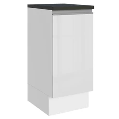 Balcão Armário de Cozinha 100% MDF 35 cm 1 Porta Frente Branco Brilho Acordes Madesa