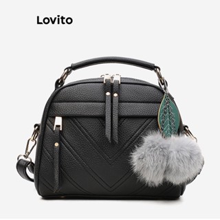 Lovito Bolsa De Ombro Pequena Básica Simples Casual Para Mulheres LNA32129 (Vermelho Preto)