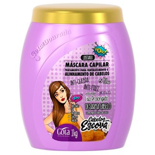 Máscara Capilar Gota Dourada Fortalecimento Cabelos Com Escova 1Kg