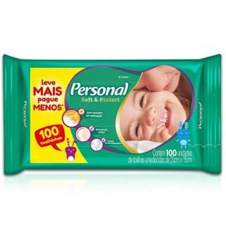 Toalha Umedecido Personal Soft E Protect Com 100 Unidades
