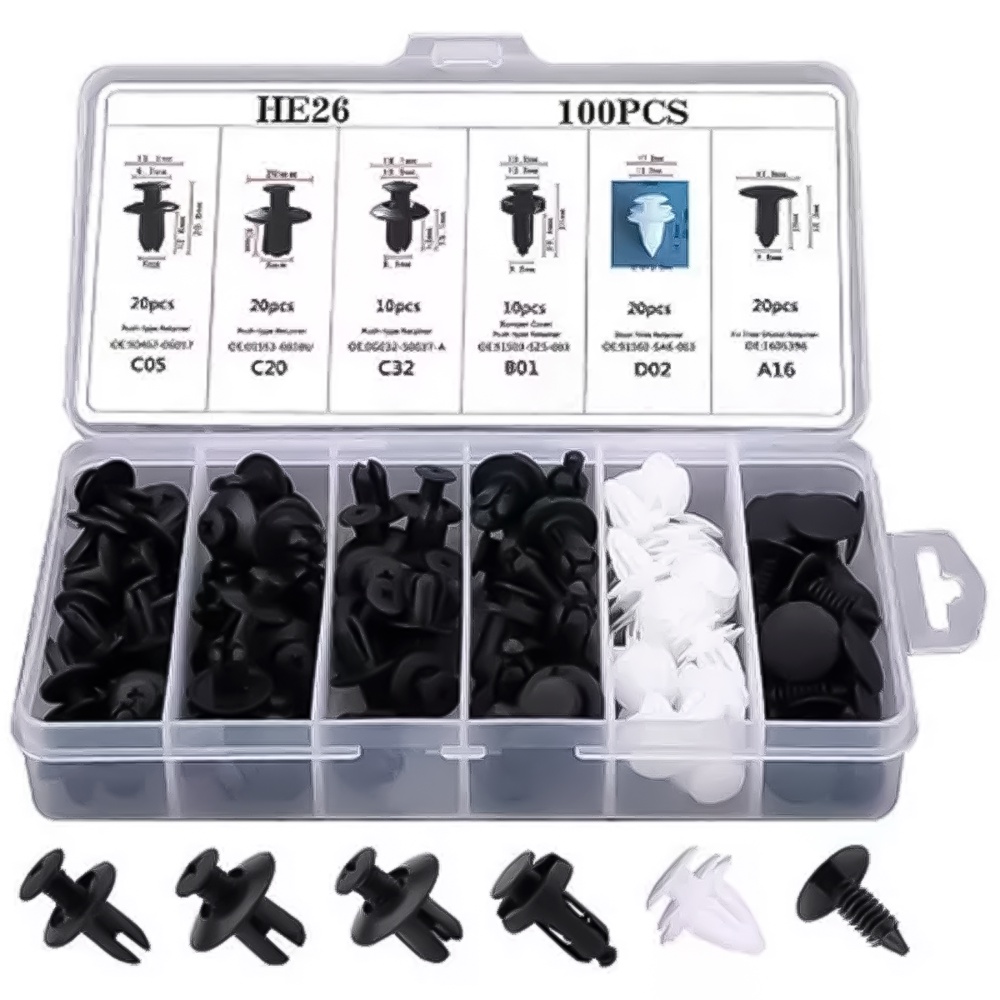 Kit 100 Presilhas Grampos Fixadores Automotivo Acabamento em Oferta na Shopee