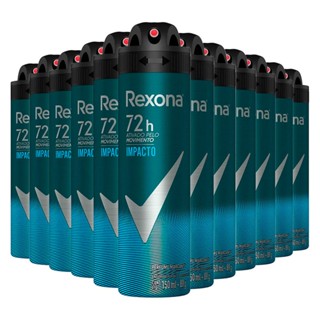 Kit Desodorante Aerosol Rexona Men Impacto 150ml - 12 Unidades