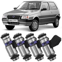 Kit 4 Bico Injetor Fiat Uno 1.0 1.3 Gasolina 97 A 2001 Ete