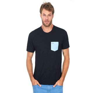 Camiseta Masculina Bolso Azul Claro Polo Wear Preto