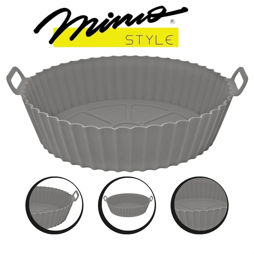 Cesto Panela Forma para Air Fryer Silicone Grey Antiaderente - Home & Living