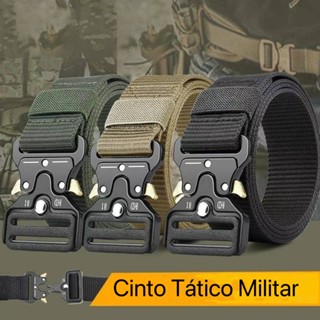 Cinto tático Militar Largo Masculino Nylon Fivela Liga de Zinco e Engate Rápido