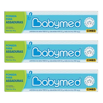 Pomada Para Prevenção De Assaduras Babymed Azul 45g - Kit 3 Unidades