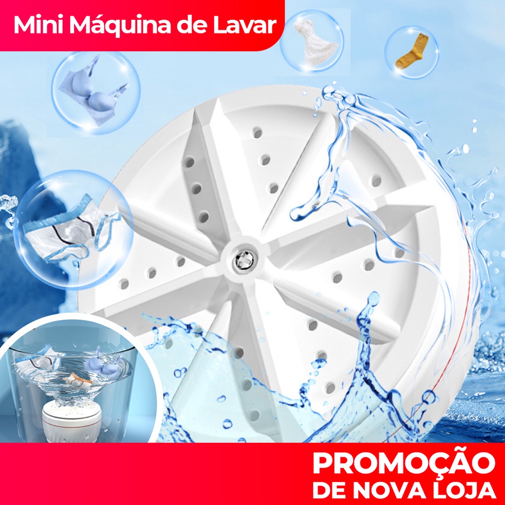 Mini Máquina de Lavar Roupas Panos Toalhas no Balde Portátil Ultrassônica Lavanderia USB Lava Louças Branco com USB