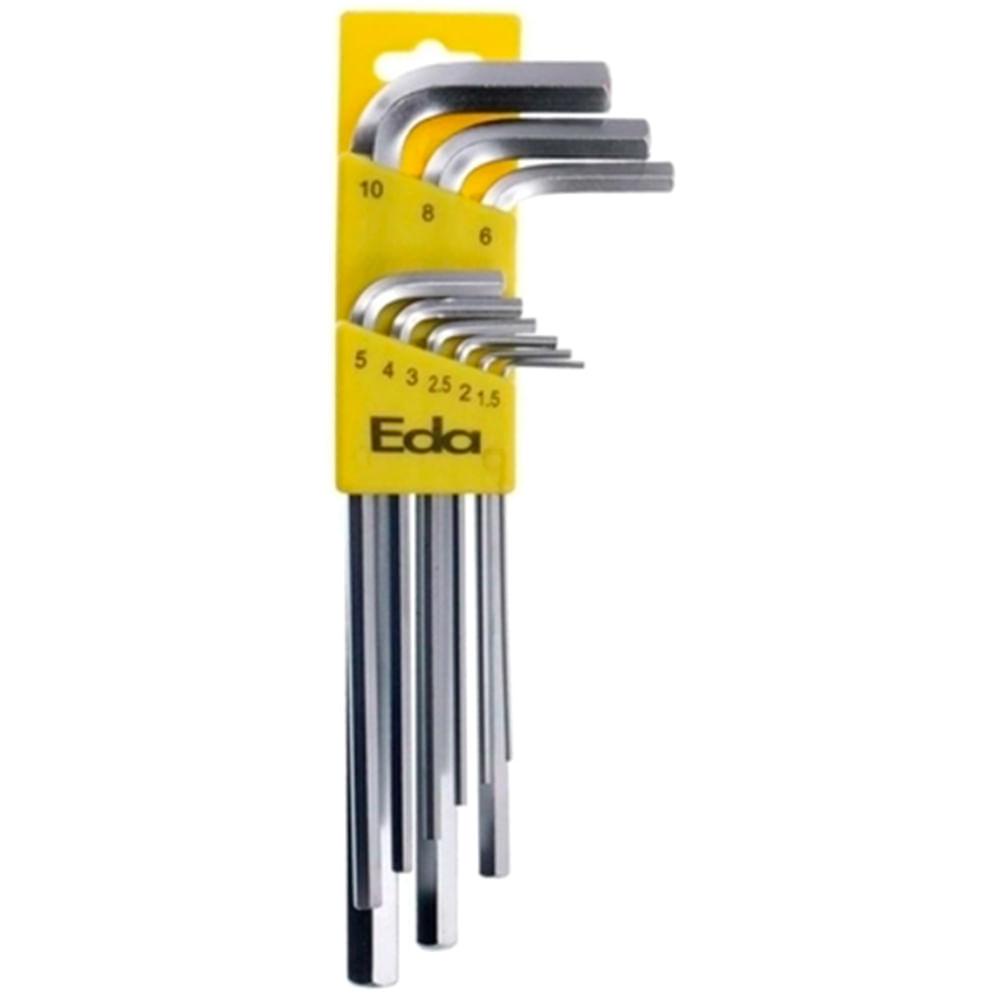 Jogo Chave Allen Longa 1.5 A 10mm 9 Peças Eda