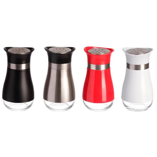 Porta condimento saleiro de mesa temperos tampa inox colors