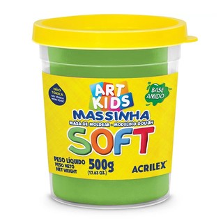 Massa de modelar Soft 500g Verde 101 Acrilex em Oferta na Shopee