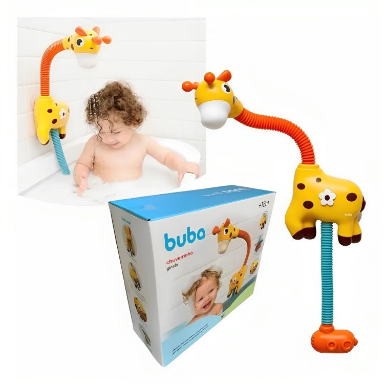 Chuveirinho Infantil Girafinha Com Ventosa 16996 - Buba - Mom & Baby