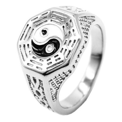 Anel Retrô Yin Yang Tai Chi Para Homens Prata  Dedeira Masculino Falange em Oferta na Shopee