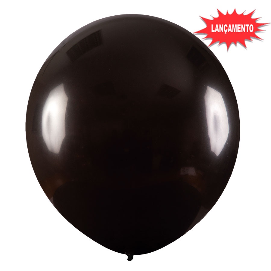 Balão de Festa Redondo Profissional Látex Liso 24'' 60cm - Preto - 3 unidades - Art-Latex - Rizzo
