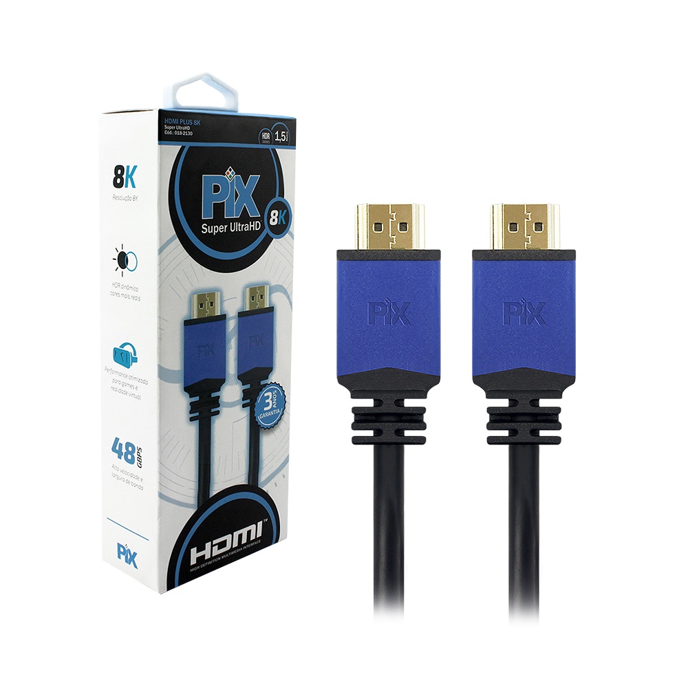 Cabo Hdmi Premium 2.1 1,5 metros 4k 144hz 8k 120hz 48g Gamer