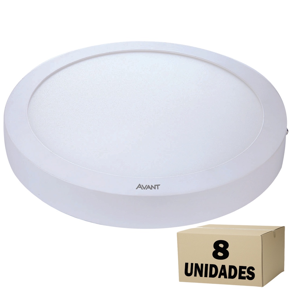 8 Painel Plafon Led Luminária de Gesso Teto Forro Luz Branca 24w Bivolt Avant - Home & Living