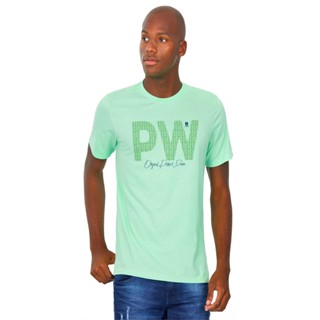 Camiseta Masculina Estampa Pw Polo Wear Verde Claro