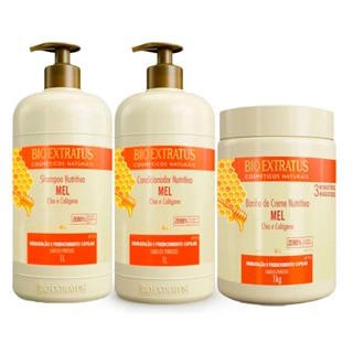 Kit Shampoo + Condicionador + Máscara Bio Extratus Mel