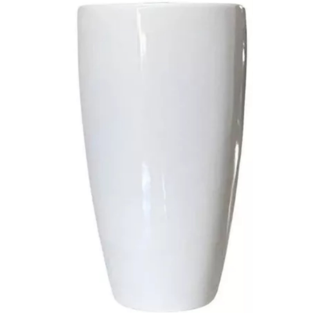 Vaso Cachepot Fibra Vidro Flores Plantas 53cm Branco
