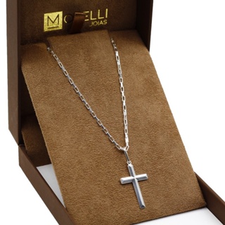 Corrente cordo De Prata 925 cartier 70cm Pingente Crucifixo quinado joia em Oferta na Shopee