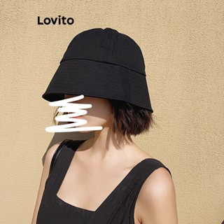 Lovito Chapéu Básico Liso Casual Para Mulheres LNA32071 (Preto)