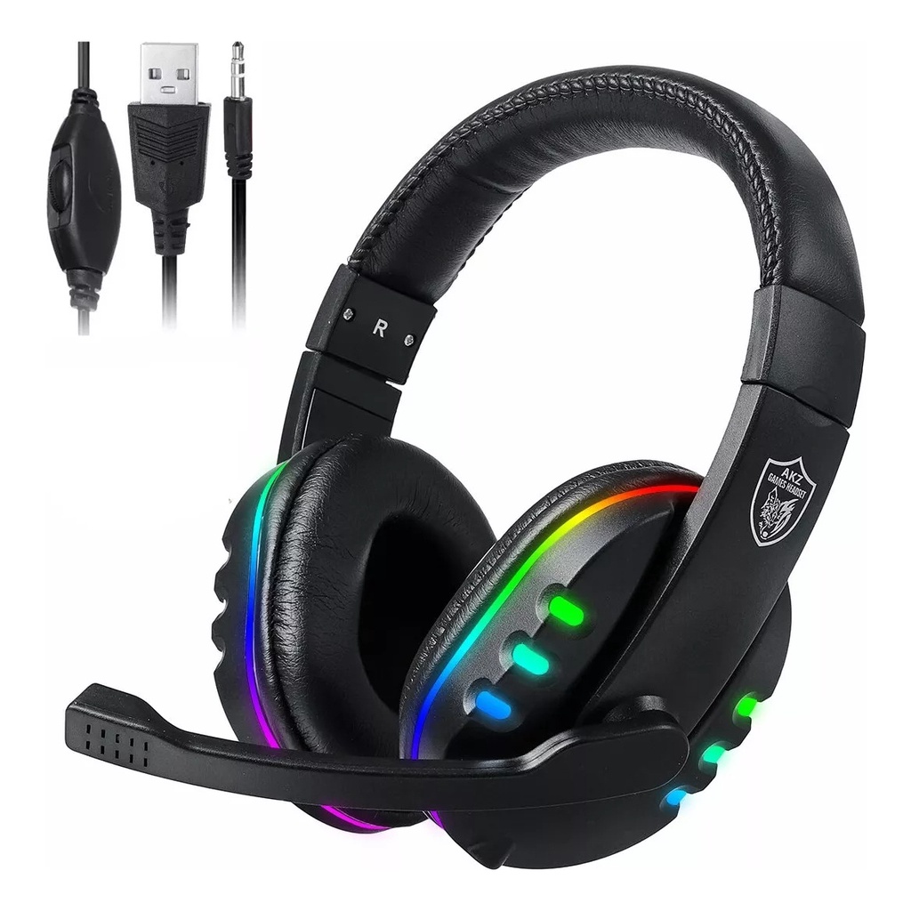 Headset Fone Ouvido Gamer Rgb Usb P3 Ps4 Pc Celular Qiu