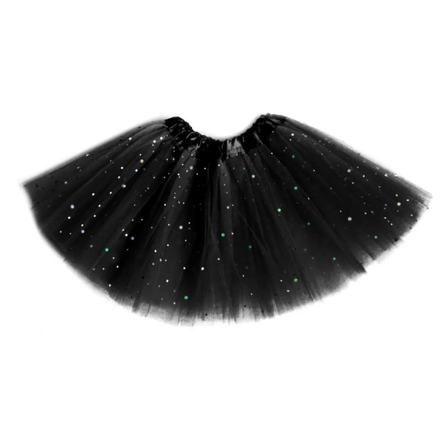 Saia Tule preto com Glitter - 40cm - Mod:186A - 01 unidade - Rizzo