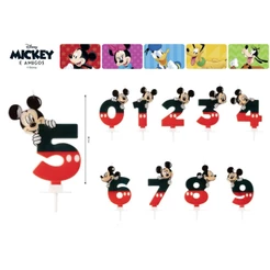 Mickey Mouse Unidade Vela de Aniversário Números - Silver Festas