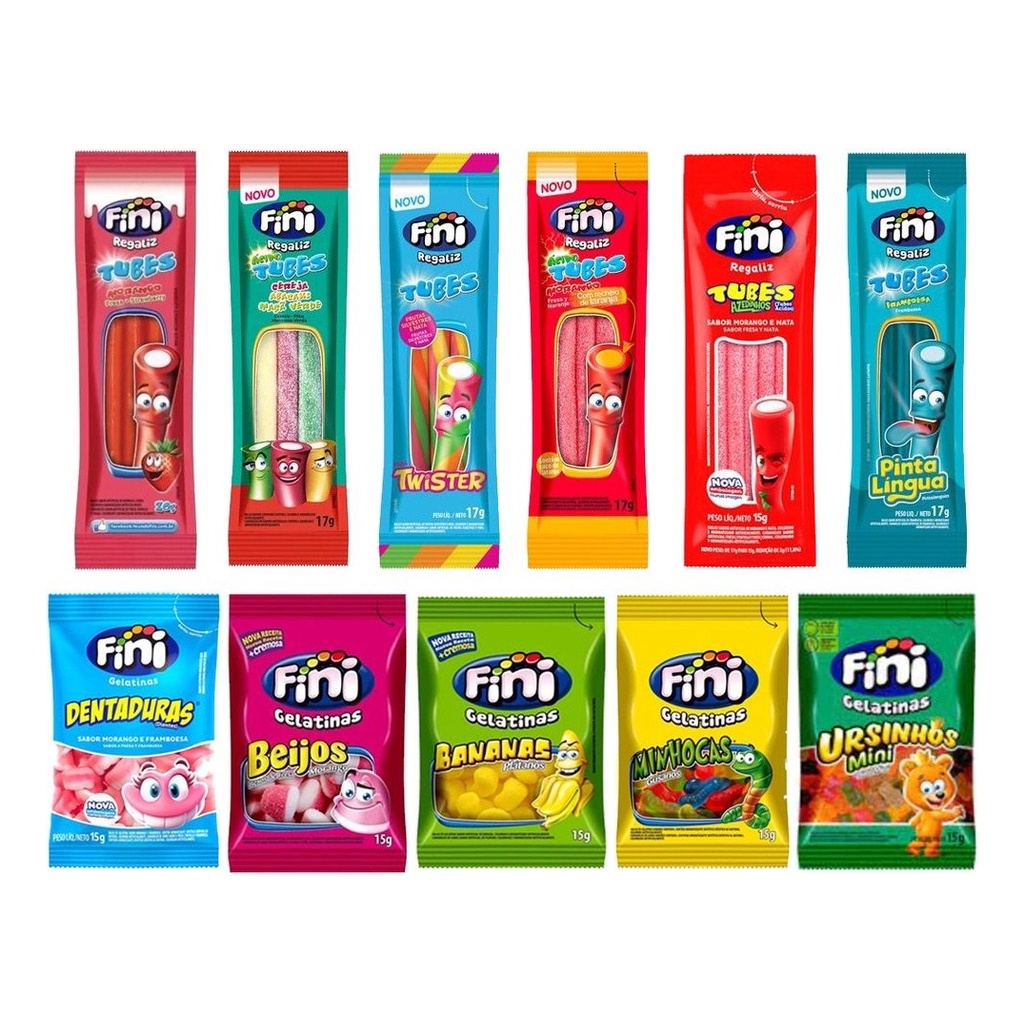 Kit Com 60 Pacotes Bala Fini Sabores Variados em Oferta na Shopee