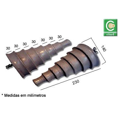 Forma de Alumínio p/ Bobinadeira 7 canais Monofásica Média Longa 140 mm- Mod. 8