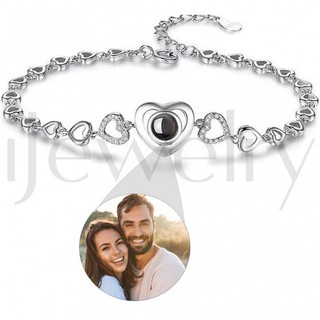 Personalizável foto projeção pulseiras, pulseira corda amizade, presentes personalizáveis foto para Dia dos Namorados, homens e mulheres presentes