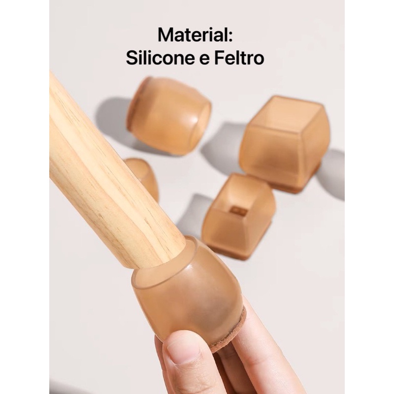 Kit 4  8 16 Protetor De Silicone e Feltro Para Pé De Cadeira em Oferta na Shopee