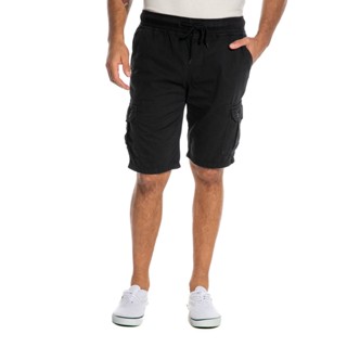 Bermuda Masculina Sarja Cargo Lisa Polo Wear Preto