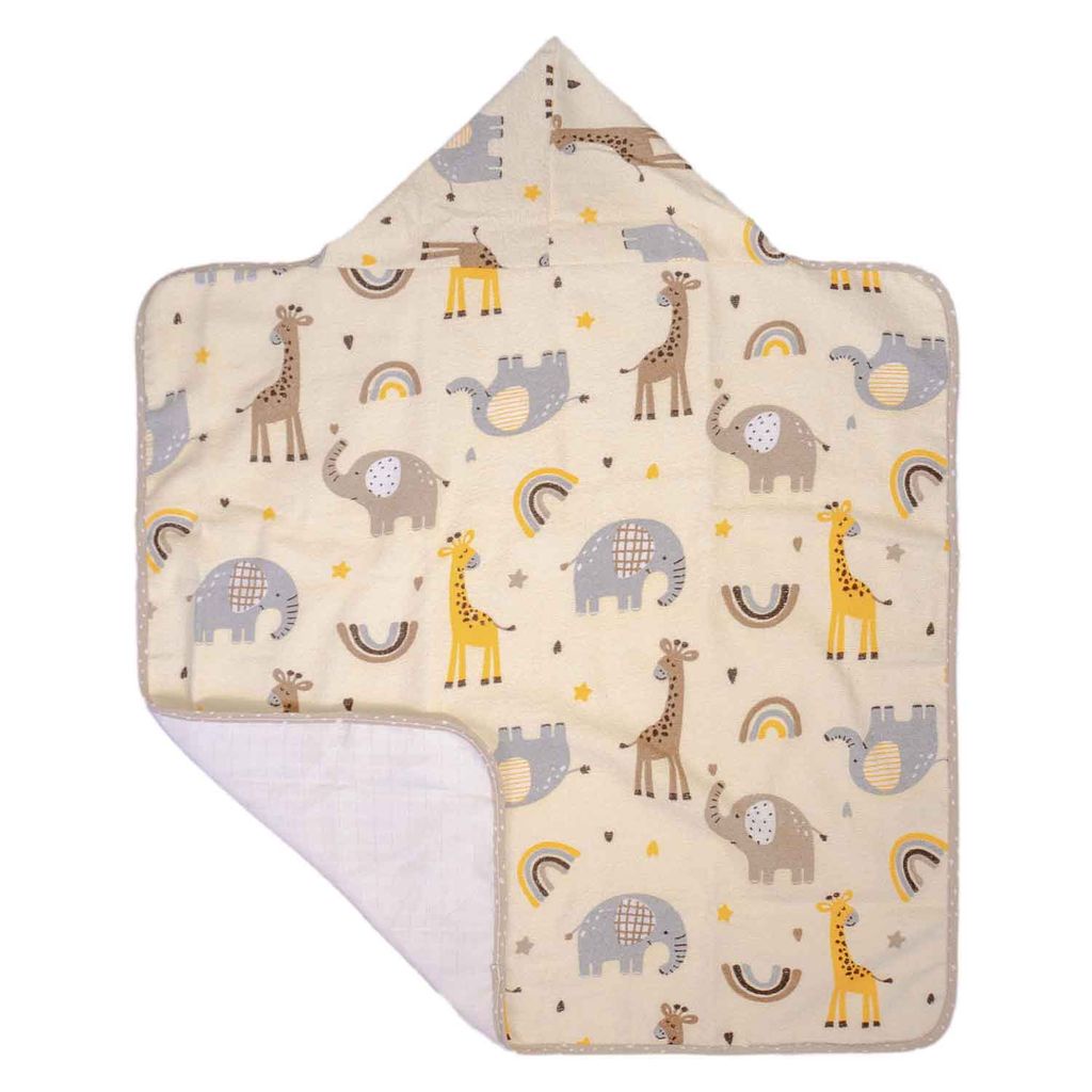 Toalha de Banho com Capuz Forrada Girafa Creme Bublim Petit em Oferta na Shopee