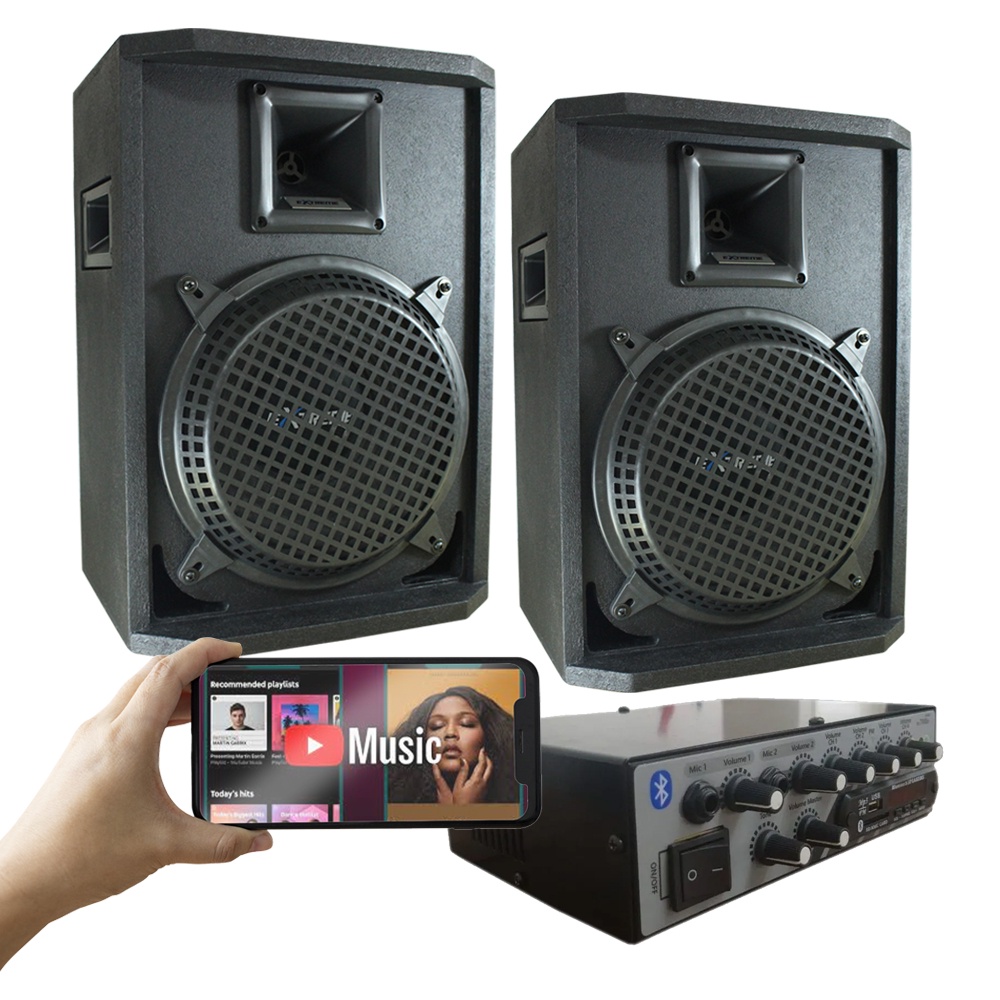 Kit 2 Caixa De Som Profissional 200w Cada Passiva + Receiver