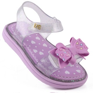 Sandália Papete Infantil Lolipop Com Laço WorldColors Baby - Gliter Furtacor/Lilas