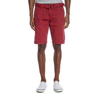 Bermuda Masculina Sarja Com Cinto Polo Wear Vermelho Escuro