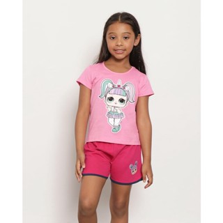 Camiseta Infantil Manga Curta Estampa da Lol Surprise Rosa