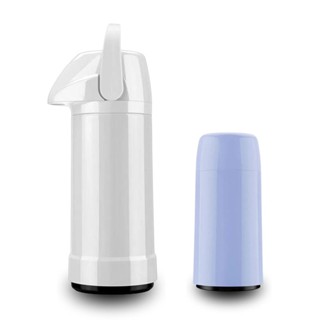Kit Bebê Garrafa Térmica 500ml Branca + Mini Garrafa Firenze 250ml Azul Ice Invicta