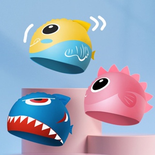 2-16 Anos De Idade Bonés De Natação Confortáveis De Cartoon Infantil Meninos E Meninas Em Silicone Para Forma De Peixe em Oferta na Shopee